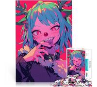 Puzzle da 1000 pezzi per adulti Ragazza anime con corna di renna Gioco intellettuale giocattolo Adatto per la decorazione del desktop 38x26cm