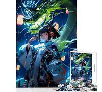 Puzzle da 1000 pezzi per adulti ragazza anime con drago decorazione per la casa giocattoli regali di compleanno gioco pratico adatto per la decorazione del desktop dimensioni 38x26cm