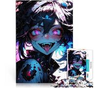 Puzzle da 1000 pezzi per adulti Ragazza anime con gli occhi rosa Sfida di gioco educativo giocattolo è ideale come regalo per tutta la famiglia 52x38cm