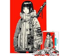 Puzzle da 1000 pezzi per adulti ragazza anime con katana stimolante per l'esercizio mentale regalo educativo per donne dai 14 anni in su 50x75cm