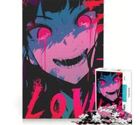 Puzzle da 1000 pezzi per adulti, ragazza anime con lacrime di sangue, decorazione da parete, difficile, compleanno e Natale 38x52cm