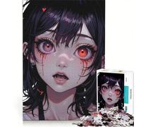 Puzzle da 1000 pezzi per adulti, ragazza anime con lacrime di sangue, giocattolo fai da te, interazione genitore-figlio, rafforza l'amore tra le coppie 50x75cm