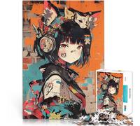 Puzzle da 1000 pezzi per adulti Ragazza anime con le cuffie Giochi educativi Decorazione della casa è ideale come regalo per tutta la famiglia 75x50cm
