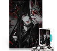 Puzzle da 1000 pezzi per adulti Ragazza anime con maschera da volpe Analisi e logica Ogni pezzo è unico - Gioco divertente e stimolante per tutta la famiglia 38x26cm