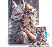 Puzzle da 1000 pezzi per adulti Ragazza anime con maschera Kitsune Giochi di relax Ogni pezzo è unico - Gioco divertente e stimolante per tutta la famiglia 52x38cm