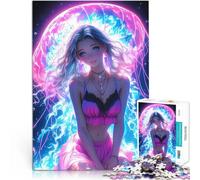 Puzzle da 1000 pezzi per adulti Ragazza anime con meduse Giocattoli educativi per l'apprendimento Giochi per famiglie Idee regalo 38x26cm