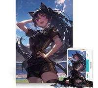 Puzzle da 1000 pezzi per adulti ragazza anime con orecchie da gatto in uniforme da calcio,taglio netto,gioco di problem solving divertente per il tempo libero,decorazione artistica natalizia (50x75cm)