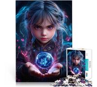 Puzzle da 1000 pezzi per adulti Ragazza anime con sfera magica Gioco di famiglia antistress sfida difficile Decorazione perfetta 52x38cm