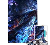 Puzzle da 1000 pezzi per adulti ragazza anime con spada e occhi azzurri gioco di puzzle da 1000 pezzi decorazione da parete per divertimento in famiglia compleanno e Natale (38x52cm)