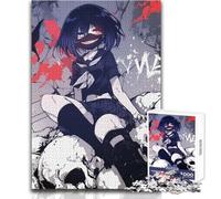 Puzzle da 1000 pezzi per adulti, ragazza anime con trono teschio, giocattolo di precisione avanzato con fustellatura, per il tempo libero, dimensioni 50x75cm