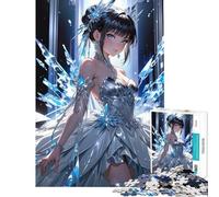 Puzzle da 1000 pezzi per adulti ragazza anime con vestito di cristallo gioco educativo giocattolo didattico ottimo regalo difficile (dimensioni 38x52cm)