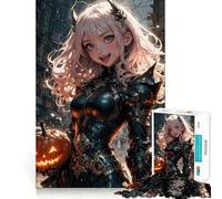 Puzzle da 1000 pezzi per adulti,ragazza anime con zucca,decorazione a incastro,gioco cognitivo divertente,gioco di pace,attività per compleanno 38x52cm