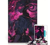 Puzzle da 1000 pezzi per adulti, ragazza anime cyberpunk con drago, gioco rilassante, taglio di precisione, adatto per la decorazione della scrivania 50x75cm