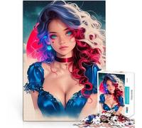 Puzzle da 1000 pezzi per adulti Ragazza anime dagli occhi azzurri Giochi Giocattoli Regalo offerte come regali per tutta la famiglia 50x70cm
