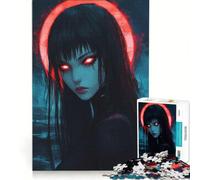 Puzzle da 1000 pezzi per adulti ragazza anime dagli occhi rossi gioco impossibile analisi e logica per rafforzare l'amore tra le coppie 38x52cm