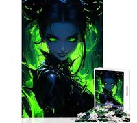 Puzzle da 1000 pezzi per adulti ragazza anime dagli occhi verdi giocattoli antistress ottimo regalo giochi rilassanti migliorare l'amore tra coppie dimensioni 38x26cm