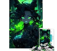 Puzzle da 1000 pezzi per adulti ragazza anime dagli occhi verdi gioco intellettuale gioco per famiglie adatto alle coppie ottimo regalo per gli amanti dei giochi (dimensioni 50x75cm)