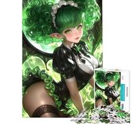 Puzzle da 1000 pezzi per adulti ragazza anime dai capelli verdi con le ali sfida educativa decorazione murale giochi per famiglie dai 14 anni in su (38x52cm)