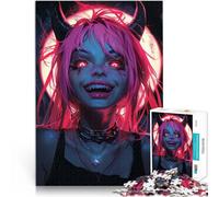 Puzzle da 1000 pezzi per adulti Ragazza anime demone Giocattolo educativo intellettuale decomprimente con poster abbinato e foglio di quiz 75x50cm