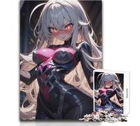 Puzzle da 1000 pezzi per adulti, ragazza anime in abito nero e rosa, giochi educativi, antistress, regalo per compleanni, dimensioni 50x75cm