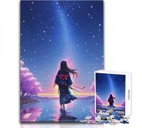 Puzzle da 1000 pezzi per adulti, ragazza anime in kimono che guarda il cielo, giocattolo, gioco intellettuale, analisi e logica, regalo per compleanni, dimensioni 50x75cm