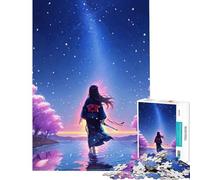 Puzzle da 1000 pezzi per adulti ragazza anime in kimono che guarda il cielo Gioco avvincente per coltivare la pazienza rilassarsi e migliorare la memoria Ottimo regalo (dimensioni 75x50cm)