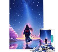 Puzzle da 1000 pezzi per adulti ragazza anime in kimono che guarda il cielo gioco rompicapo giocattolo educativo regalo di compleanno analisi e logica (dimensioni 38x26cm)
