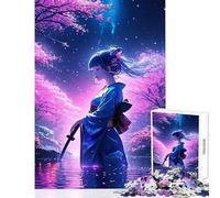 Puzzle da 1000 pezzi per adulti ragazza anime in kimono con spada giocattolo decorazione da parete regali per donne e uomini giochi rilassanti riduzione dello stress interessante dimensioni 50x75cm