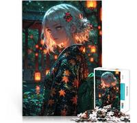 Puzzle da 1000 pezzi per adulti Ragazza anime in kimono Giocattoli educativi per l'apprendimento Giochi per famiglie Un'opera d'arte 38x26cm