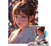 Puzzle da 1000 pezzi per adulti ragazza anime in kimono l'abbraccio di Blossom ideale per compleanni e Natale divertimento in famiglia giocattolo antistress per ragazzi dai 14 anni in su 50x75cm