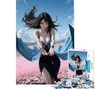 Puzzle da 1000 pezzi per adulti ragazza anime in un campo di fiori giocattolo da 1000 pezzi decorazione da parete antistress regalo di compleanno regalo di viaggio (38x52cm)