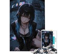 Puzzle da 1000 pezzi per adulti ragazza anime in una stanza buia sfida educativa decorazione murale gioco per famiglie dai 14 anni in su (38x26cm)