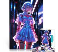 Puzzle da 1000 pezzi per adulti Ragazza Anime Neon Rococò Giocattoli di gioco impegnativi con pezzi completamente interconnessi di forma casuale 75x50cm