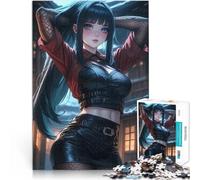 Puzzle da 1000 pezzi per adulti Ragazza anime ninja in rosso Sfida di gioco educativo giocattolo Regalo di compleanno, regali, arte murale 50x70cm