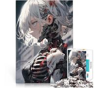 Puzzle da 1000 pezzi per adulti Ragazza anime soldato robot Vacanza a casa: uccidere il tempo con poster abbinato e foglio di quiz 75x50cm