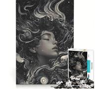 Puzzle da 1000 pezzi per adulti, ragazza con capelli come l'universo, il suo viso, gioco educativo, rilassante e stimolante per l'intelletto, ottimo regalo per gli appassionati di videogiochi 38x52cm