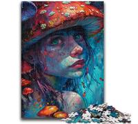 Puzzle da 1000 pezzi per adulti, ragazza con funghi colorati, 1000 pezzi per adolescenti, giochi educativi, giocattoli fai da te, fantastici regali e giocattoli, 38x26cm