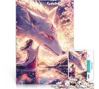 Puzzle da 1000 pezzi per adulti ragazza con il suo kitsune Fatto di carta，per 14+ Giocattolo educativo di decompressione intellettuale Buon regalo。misurare：38x52cm/14.96x20.47pollice