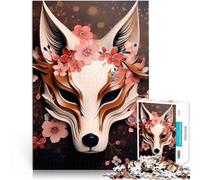 Puzzle da 1000 pezzi per adulti Ragazza con maschera di volpe kitsune Attività per famiglie Giocattoli per la decorazione della casa 75x50cm
