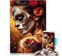 Puzzle da 1000 pezzi per adulti Ragazza del giorno dei morti Fatto di cartone per 14+ gioco educativo di apprendimento Migliorare l'amore tra le coppie misurare:26x38cm/10.24 x 14.96pollice