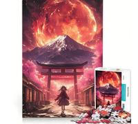 Puzzle da 1000 pezzi per adulti, Ragazza della Luna di Sangue in Giappone, gioco rompicapo, assemblaggio di modelli, per rafforzare l'amore tra le coppie 38x26cm