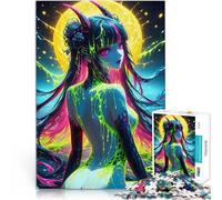 Puzzle da 1000 pezzi per adulti Ragazza demone al neon Antistress Vacanza in patria Uccidere il tempo Migliorare l'amore tra le coppie 52x38cm