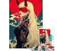 Puzzle da 1000 pezzi per adulti ragazza demone bendata con vestito da drago puzzle per adolescenti gioco per famiglie decorazione per la casa difficile e stimolante (dimensioni 38x52cm)