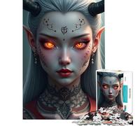 Puzzle da 1000 pezzi per adulti ragazza demone con tatuaggi gioco per famiglie gioco educativo sfida ottimo regalo e antistress (dimensioni 38x26cm)