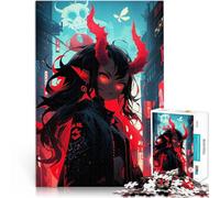 Puzzle da 1000 pezzi per adulti Ragazza demone dagli occhi rossi Gioco impegnativo e gioco in famiglia Migliorare l'amore tra le coppie 52x38cm