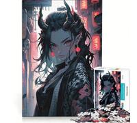 Puzzle da 1000 pezzi per adulti, Ragazza Demone in un ambiente urbano, Gioco Impossibile, Interazione genitore-figlio, Lista dei desideri con Babbo Natale 38x26cm