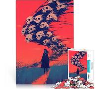 Puzzle da 1000 pezzi per adulti Ragazza di fronte ai teschi Giocattolo educativo per l'apprendimento Migliorare l'amore tra le coppie 75x50cm