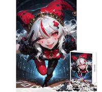 Puzzle da 1000 pezzi per adulti,ragazza giullare anime con carte da gioco,giocattolo educativo,regalo per donne e uomini,gioco pratico,collezione di artisti,belle arti,dimensioni 50x75cm