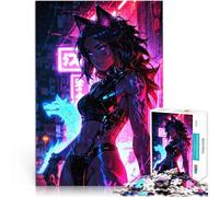 Puzzle da 1000 pezzi per adulti Ragazza lupo anime Difficile da completare ma divertente e umoristico Migliorare l'amore tra le coppie 38x26cm
