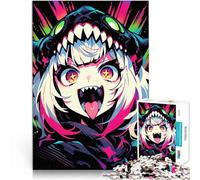 Puzzle da 1000 pezzi per adulti Ragazza mostro anime per il giocattolo di sfida del gioco educativo con poster abbinato e foglio di quiz 75x50cm